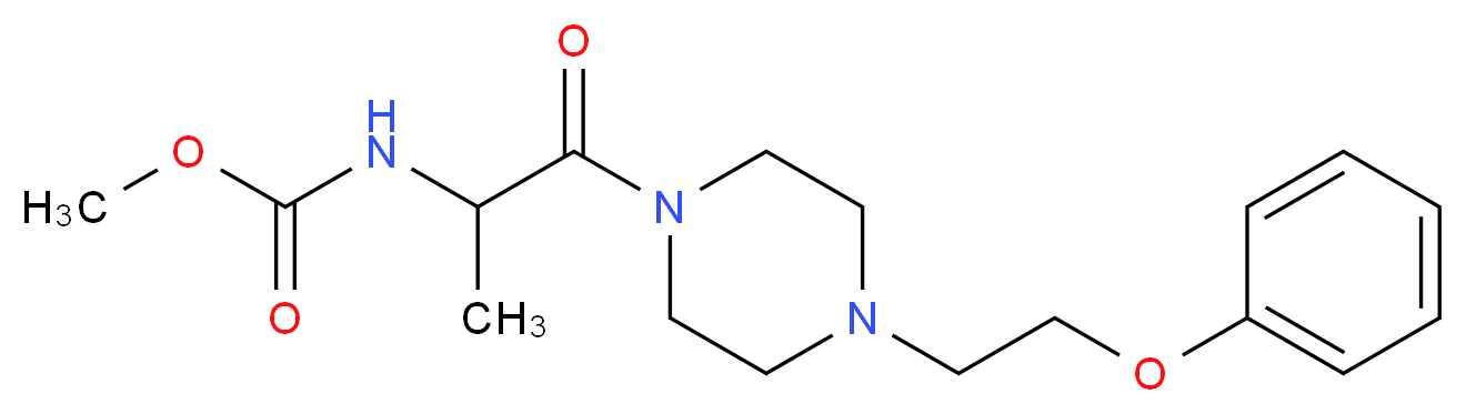 methyl {1-methyl-2-oxo-2-[4-(2-phenoxyethyl)-1-piperazinyl]ethyl}carbamate (non-preferred name)_Molecular_structure_CAS_)