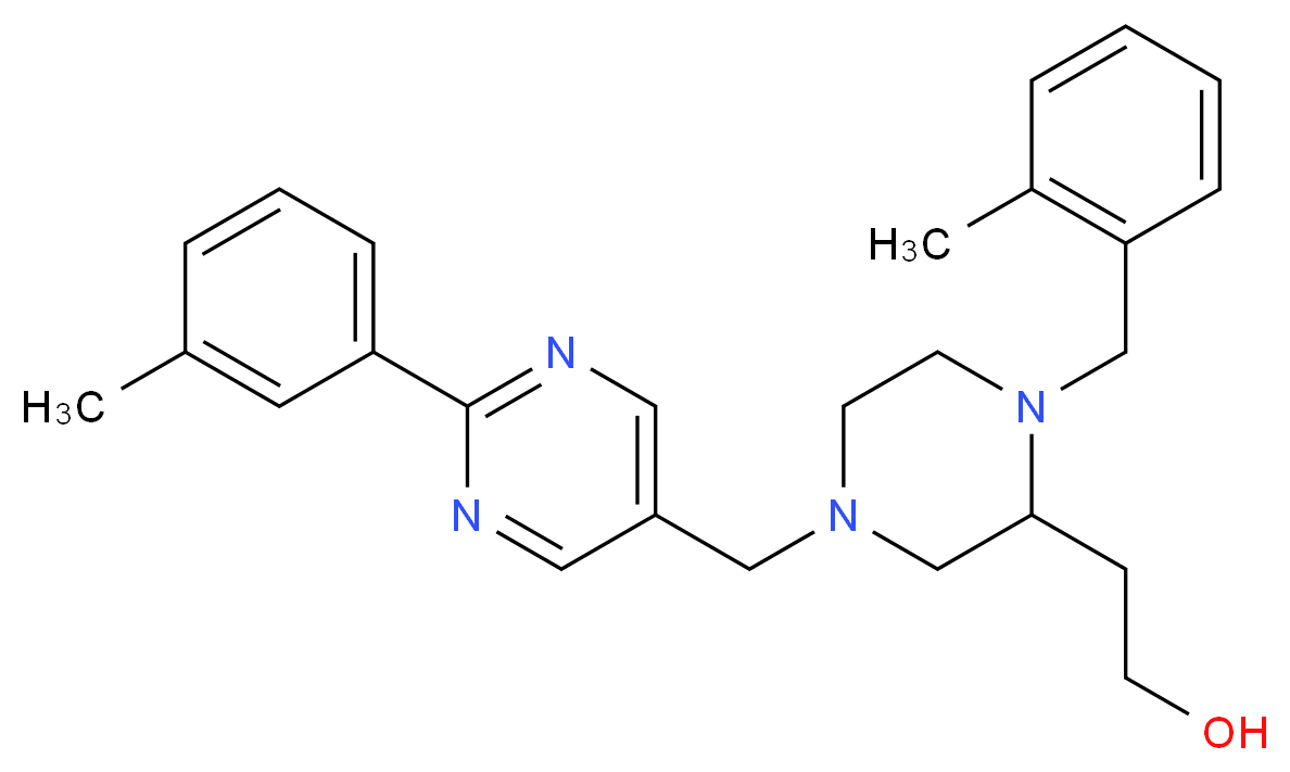 2-(1-(2-methylbenzyl)-4-{[2-(3-methylphenyl)-5-pyrimidinyl]methyl}-2-piperazinyl)ethanol_Molecular_structure_CAS_)