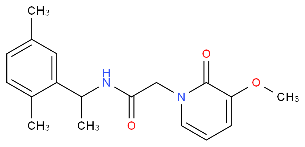 N-[1-(2,5-dimethylphenyl)ethyl]-2-(3-methoxy-2-oxopyridin-1(2H)-yl)acetamide_Molecular_structure_CAS_)