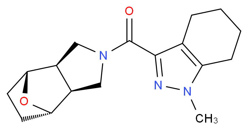 (1R*,2R*,6S*,7S*)-4-[(1-methyl-4,5,6,7-tetrahydro-1H-indazol-3-yl)carbonyl]-10-oxa-4-azatricyclo[5.2.1.0~2,6~]decane_Molecular_structure_CAS_)