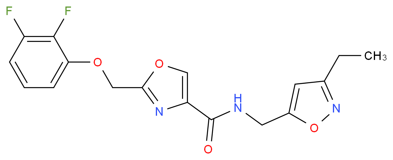 2-[(2,3-difluorophenoxy)methyl]-N-[(3-ethyl-5-isoxazolyl)methyl]-1,3-oxazole-4-carboxamide_Molecular_structure_CAS_)
