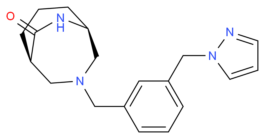 (1S*,5R*)-3-[3-(1H-pyrazol-1-ylmethyl)benzyl]-3,9-diazabicyclo[3.3.2]decan-10-one_Molecular_structure_CAS_)