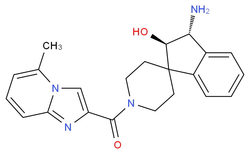 (2R*,3R*)-3-amino-1'-[(5-methylimidazo[1,2-a]pyridin-2-yl)carbonyl]-2,3-dihydrospiro[indene-1,4'-piperidin]-2-ol_Molecular_structure_CAS_)