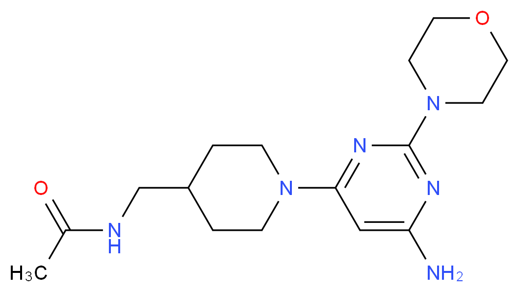 N-({1-[6-amino-2-(4-morpholinyl)-4-pyrimidinyl]-4-piperidinyl}methyl)acetamide_Molecular_structure_CAS_)