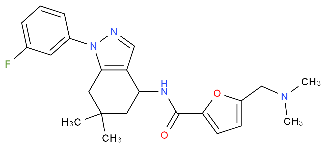 5-[(dimethylamino)methyl]-N-[1-(3-fluorophenyl)-6,6-dimethyl-4,5,6,7-tetrahydro-1H-indazol-4-yl]-2-furamide_Molecular_structure_CAS_)