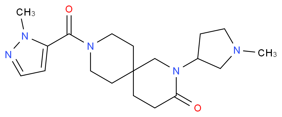 9-[(1-methyl-1H-pyrazol-5-yl)carbonyl]-2-(1-methyl-3-pyrrolidinyl)-2,9-diazaspiro[5.5]undecan-3-one_Molecular_structure_CAS_)