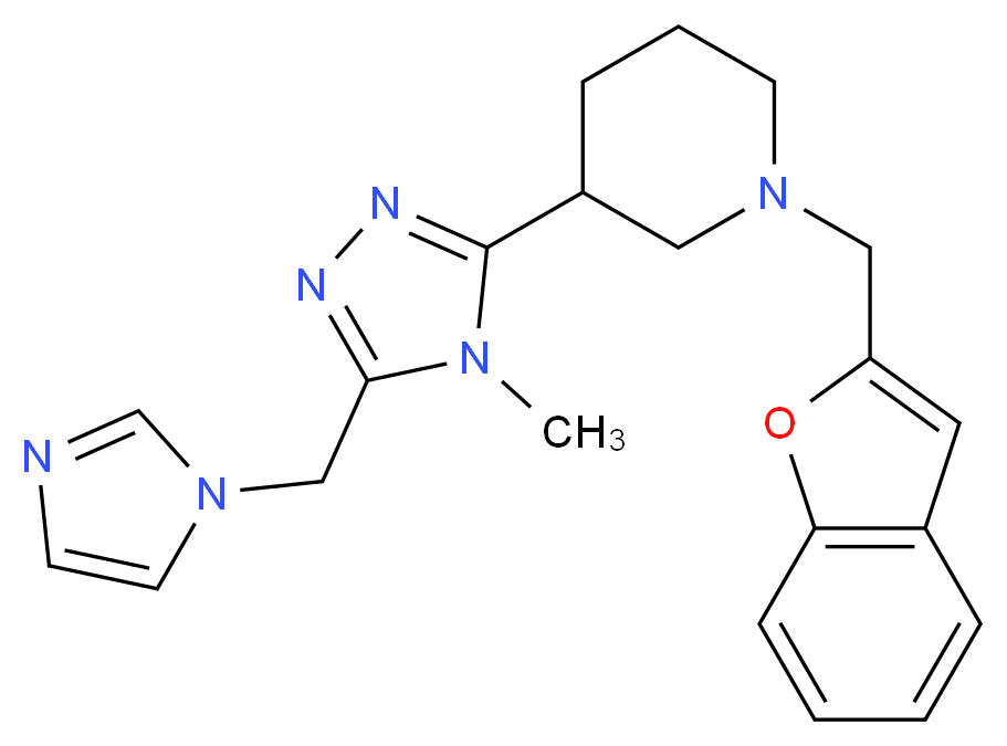 1-(1-benzofuran-2-ylmethyl)-3-[5-(1H-imidazol-1-ylmethyl)-4-methyl-4H-1,2,4-triazol-3-yl]piperidine_Molecular_structure_CAS_)