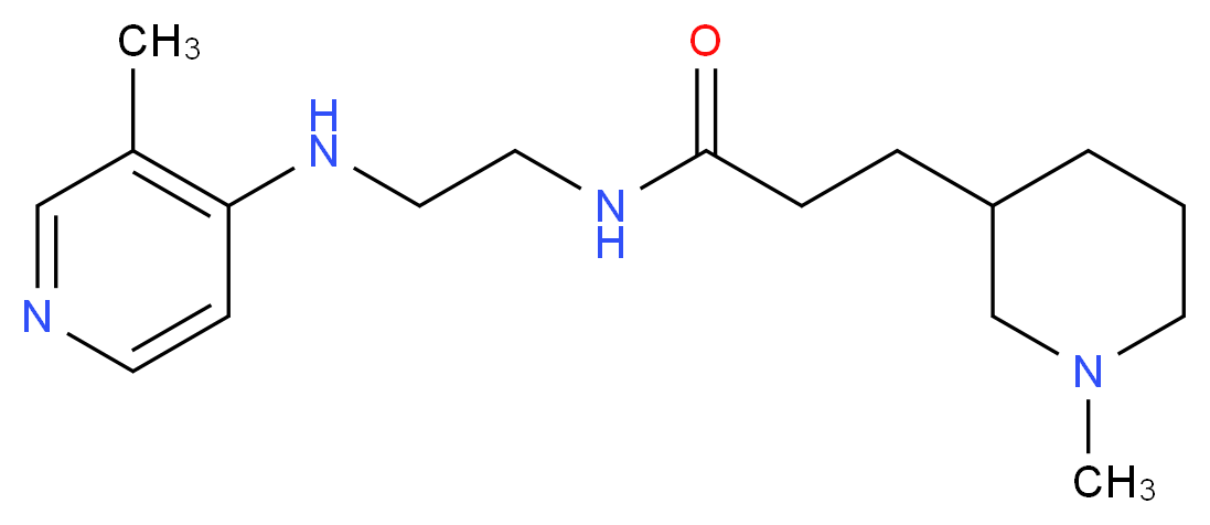3-(1-methyl-3-piperidinyl)-N-{2-[(3-methyl-4-pyridinyl)amino]ethyl}propanamide_Molecular_structure_CAS_)