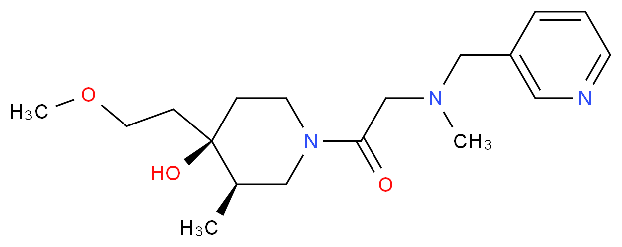 (3R*,4R*)-4-(2-methoxyethyl)-3-methyl-1-[N-methyl-N-(3-pyridinylmethyl)glycyl]-4-piperidinol_Molecular_structure_CAS_)