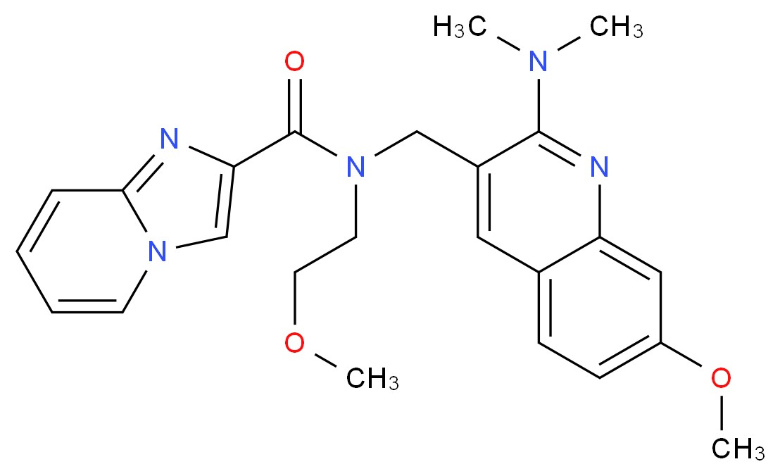 N-{[2-(dimethylamino)-7-methoxy-3-quinolinyl]methyl}-N-(2-methoxyethyl)imidazo[1,2-a]pyridine-2-carboxamide_Molecular_structure_CAS_)