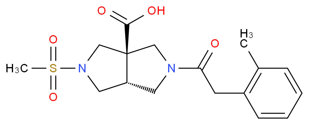(3aR*,6aR*)-2-[(2-methylphenyl)acetyl]-5-(methylsulfonyl)hexahydropyrrolo[3,4-c]pyrrole-3a(1H)-carboxylic acid_Molecular_structure_CAS_)