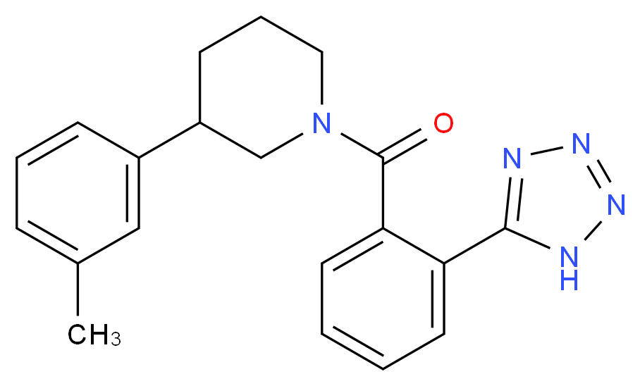 3-(3-methylphenyl)-1-[2-(1H-tetrazol-5-yl)benzoyl]piperidine_Molecular_structure_CAS_)