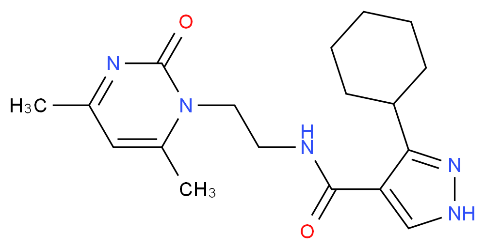 3-cyclohexyl-N-[2-(4,6-dimethyl-2-oxo-1(2H)-pyrimidinyl)ethyl]-1H-pyrazole-4-carboxamide_Molecular_structure_CAS_)