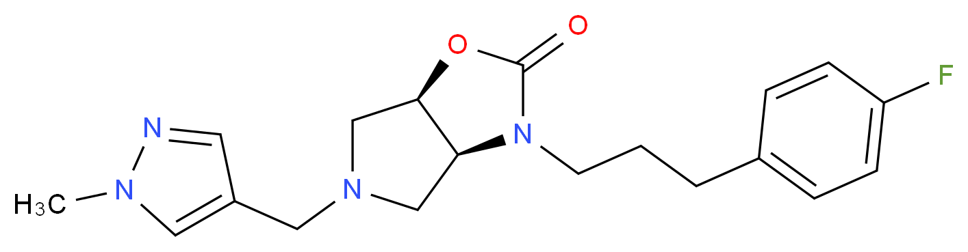 (3aS*,6aR*)-3-[3-(4-fluorophenyl)propyl]-5-[(1-methyl-1H-pyrazol-4-yl)methyl]hexahydro-2H-pyrrolo[3,4-d][1,3]oxazol-2-one_Molecular_structure_CAS_)