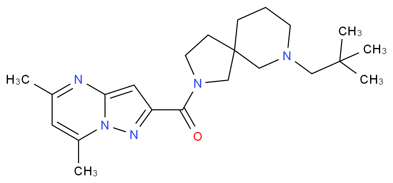 7-(2,2-dimethylpropyl)-2-[(5,7-dimethylpyrazolo[1,5-a]pyrimidin-2-yl)carbonyl]-2,7-diazaspiro[4.5]decane_Molecular_structure_CAS_)