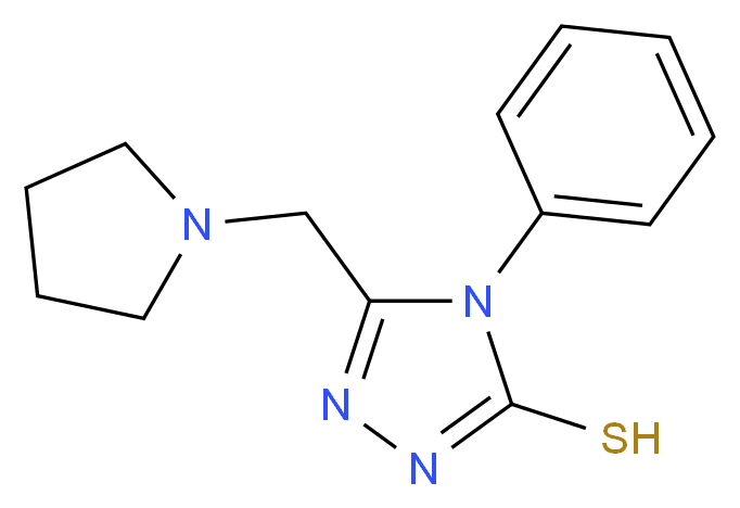 4-phenyl-5-(pyrrolidin-1-ylmethyl)-4H-1,2,4-triazole-3-thiol_Molecular_structure_CAS_)