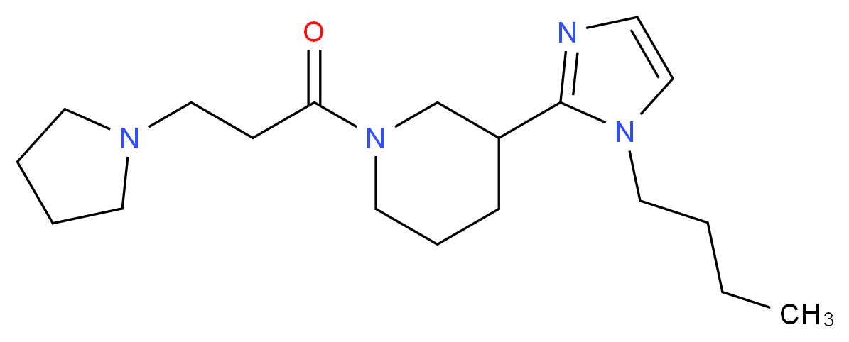 3-(1-butyl-1H-imidazol-2-yl)-1-[3-(1-pyrrolidinyl)propanoyl]piperidine_Molecular_structure_CAS_)