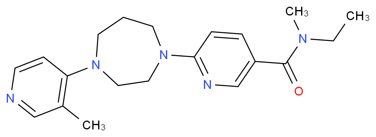 N-ethyl-N-methyl-6-[4-(3-methyl-4-pyridinyl)-1,4-diazepan-1-yl]nicotinamide_Molecular_structure_CAS_)