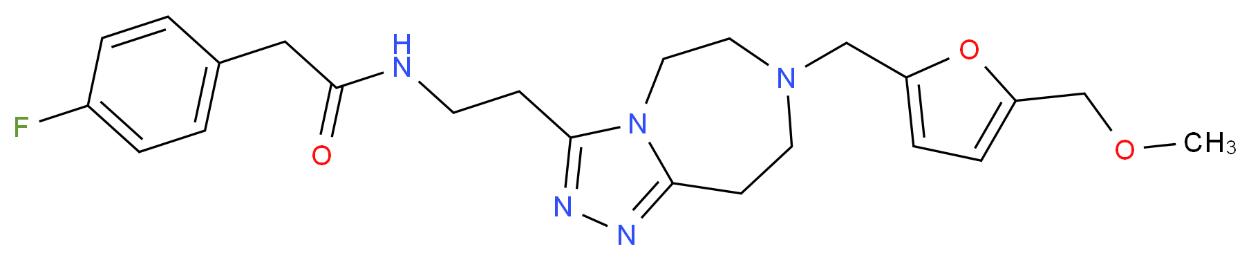 2-(4-fluorophenyl)-N-[2-(7-{[5-(methoxymethyl)-2-furyl]methyl}-6,7,8,9-tetrahydro-5H-[1,2,4]triazolo[4,3-d][1,4]diazepin-3-yl)ethyl]acetamide_Molecular_structure_CAS_)