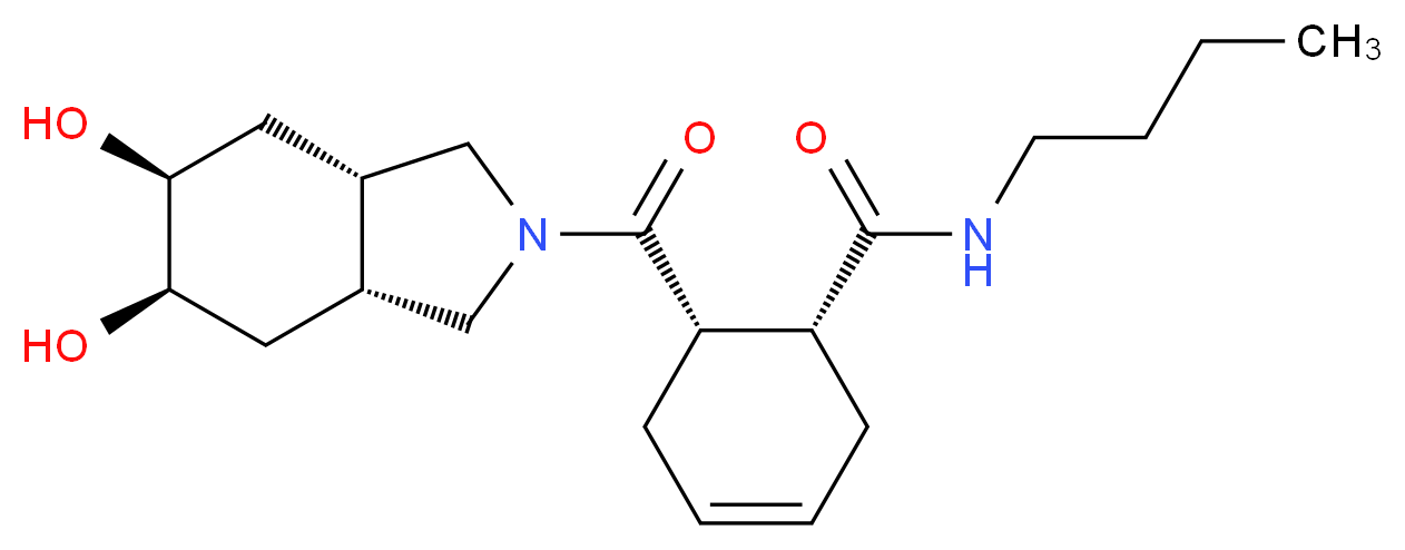 (1R*,6S*)-N-butyl-6-{[(3aR*,5R*,6S*,7aS*)-5,6-dihydroxyoctahydro-2H-isoindol-2-yl]carbonyl}-3-cyclohexene-1-carboxamide_Molecular_structure_CAS_)