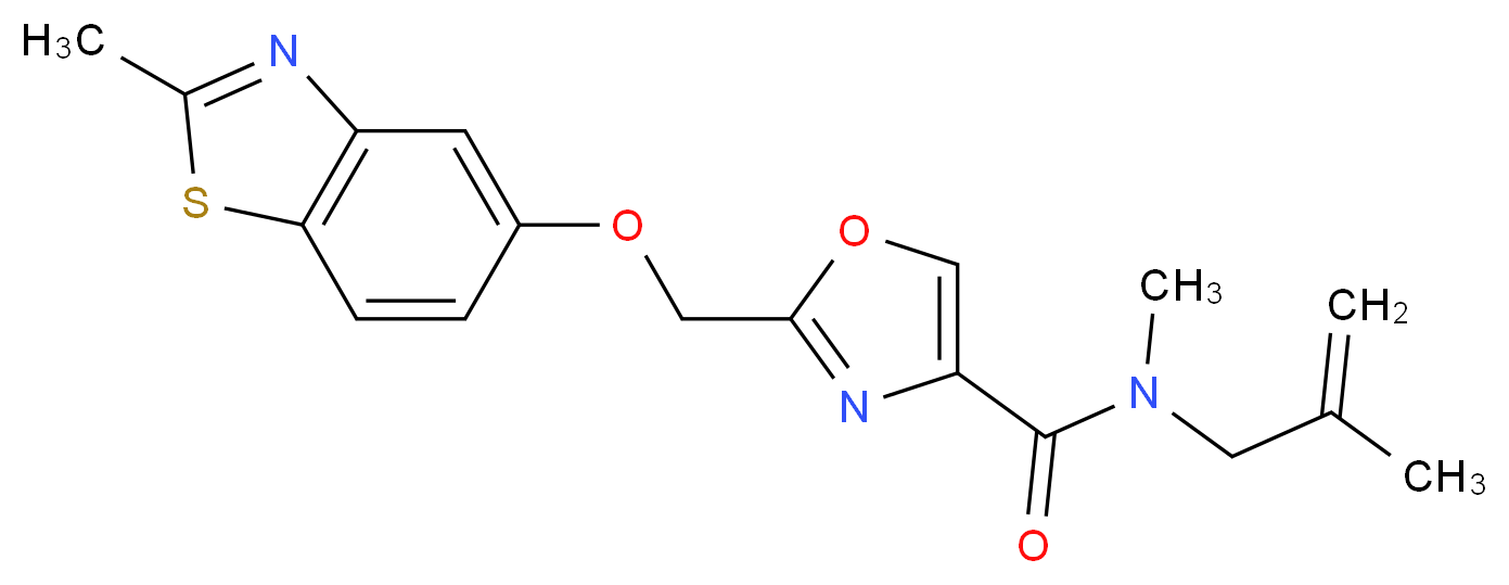N-methyl-2-{[(2-methyl-1,3-benzothiazol-5-yl)oxy]methyl}-N-(2-methyl-2-propen-1-yl)-1,3-oxazole-4-carboxamide_Molecular_structure_CAS_)