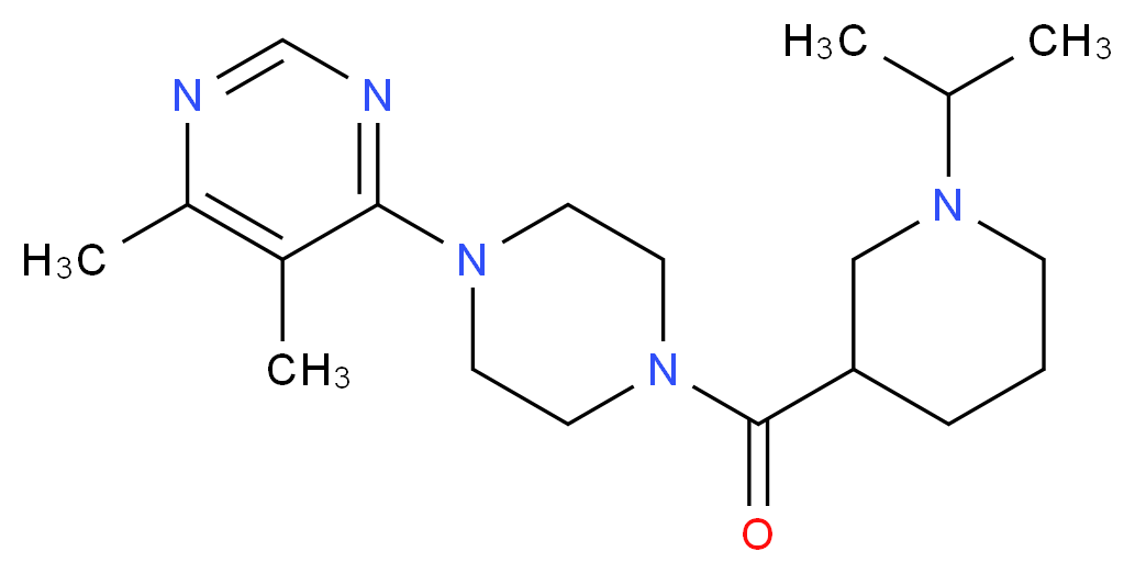 4-{4-[(1-isopropyl-3-piperidinyl)carbonyl]-1-piperazinyl}-5,6-dimethylpyrimidine_Molecular_structure_CAS_)