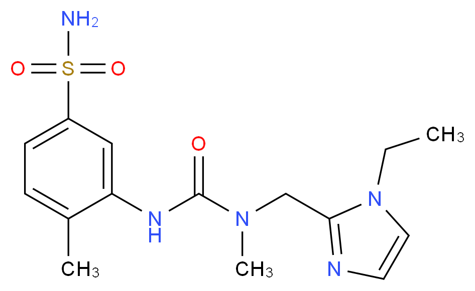 3-({[[(1-ethyl-1H-imidazol-2-yl)methyl](methyl)amino]carbonyl}amino)-4-methylbenzenesulfonamide_Molecular_structure_CAS_)