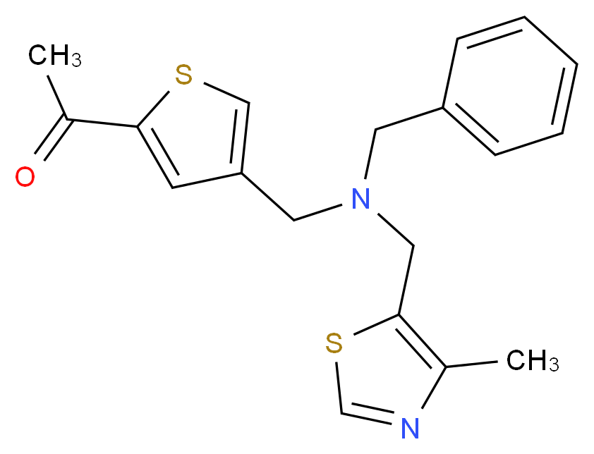 1-[4-({benzyl[(4-methyl-1,3-thiazol-5-yl)methyl]amino}methyl)-2-thienyl]ethanone_Molecular_structure_CAS_)
