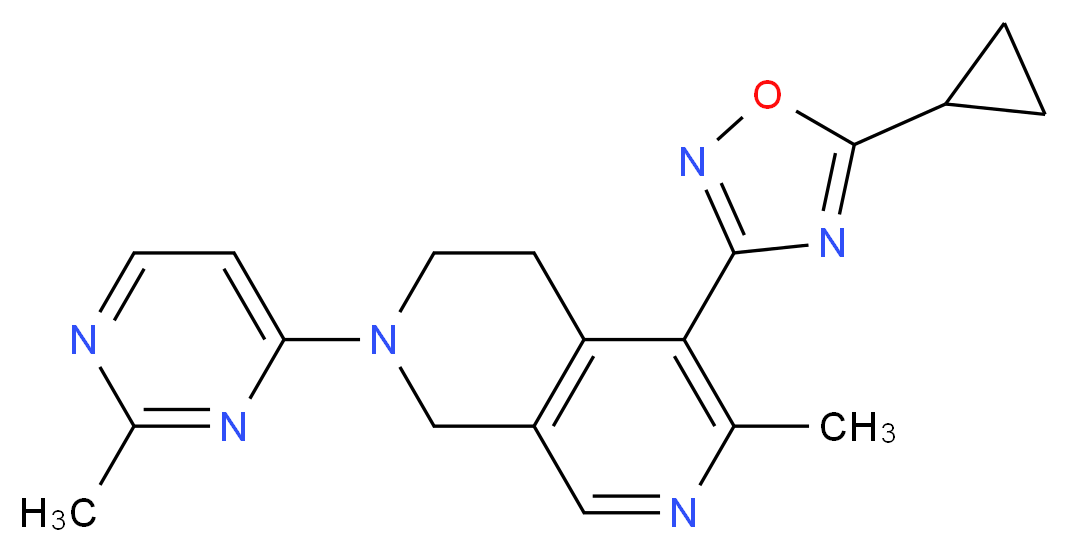 5-(5-cyclopropyl-1,2,4-oxadiazol-3-yl)-6-methyl-2-(2-methyl-4-pyrimidinyl)-1,2,3,4-tetrahydro-2,7-naphthyridine_Molecular_structure_CAS_)