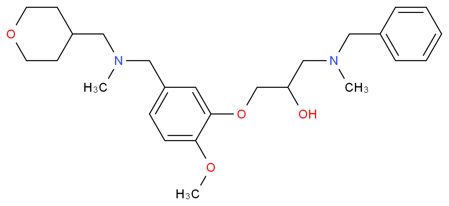 1-[benzyl(methyl)amino]-3-(2-methoxy-5-{[methyl(tetrahydro-2H-pyran-4-ylmethyl)amino]methyl}phenoxy)-2-propanol_Molecular_structure_CAS_)