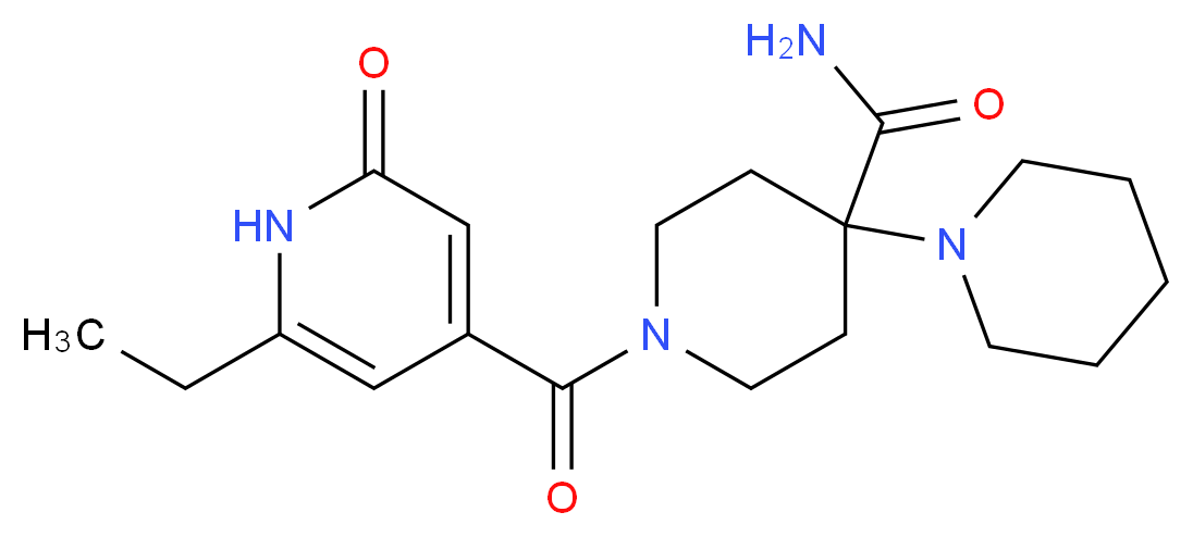 1'-[(6-ethyl-2-oxo-1,2-dihydropyridin-4-yl)carbonyl]-1,4'-bipiperidine-4'-carboxamide_Molecular_structure_CAS_)