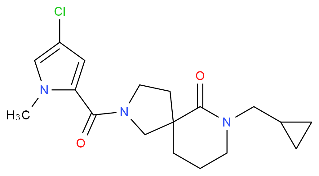 2-[(4-chloro-1-methyl-1H-pyrrol-2-yl)carbonyl]-7-(cyclopropylmethyl)-2,7-diazaspiro[4.5]decan-6-one_Molecular_structure_CAS_)