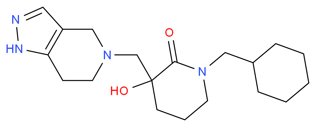 1-(cyclohexylmethyl)-3-hydroxy-3-(1,4,6,7-tetrahydro-5H-pyrazolo[4,3-c]pyridin-5-ylmethyl)-2-piperidinone_Molecular_structure_CAS_)
