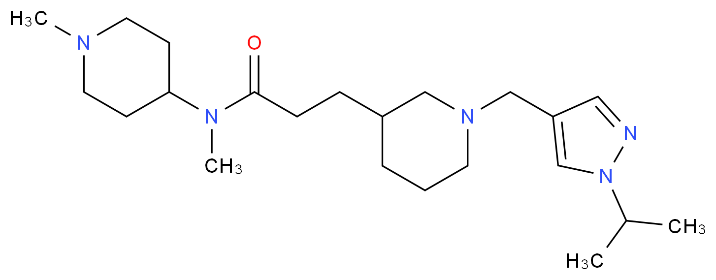 3-{1-[(1-isopropyl-1H-pyrazol-4-yl)methyl]-3-piperidinyl}-N-methyl-N-(1-methyl-4-piperidinyl)propanamide_Molecular_structure_CAS_)