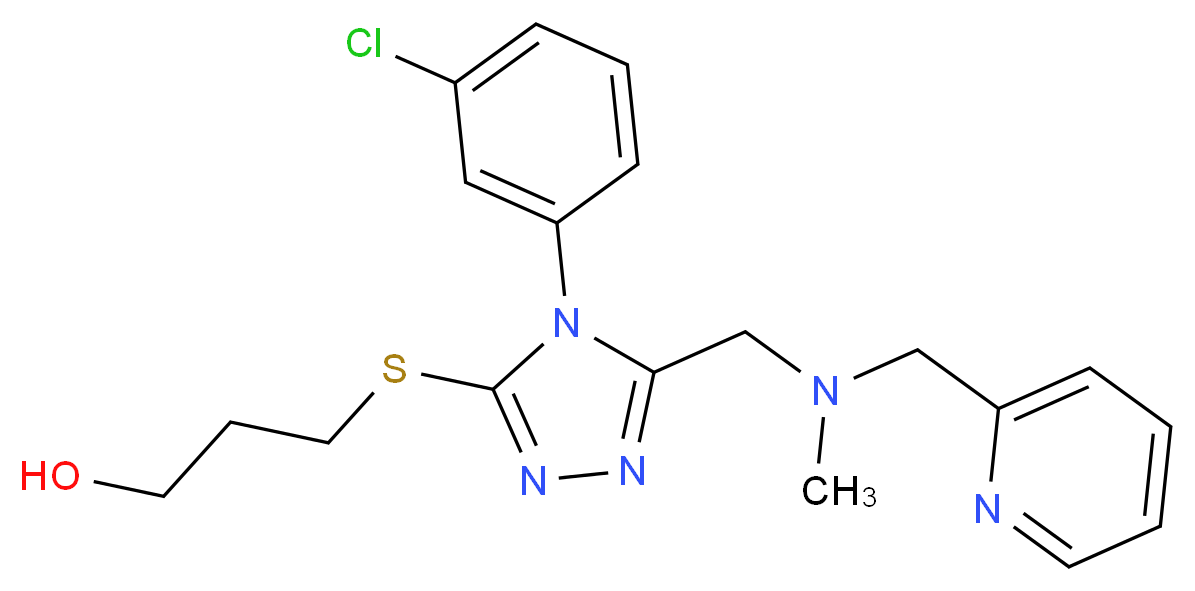 3-[(4-(3-chlorophenyl)-5-{[methyl(2-pyridinylmethyl)amino]methyl}-4H-1,2,4-triazol-3-yl)thio]-1-propanol_Molecular_structure_CAS_)