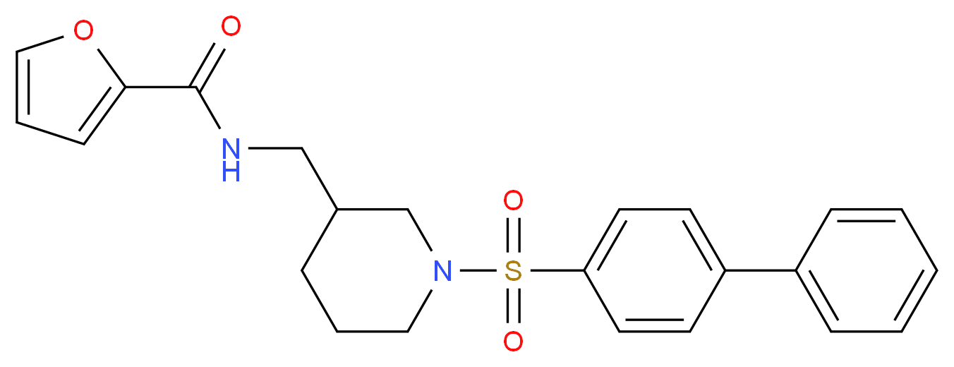 N-{[1-(4-biphenylylsulfonyl)-3-piperidinyl]methyl}-2-furamide_Molecular_structure_CAS_)