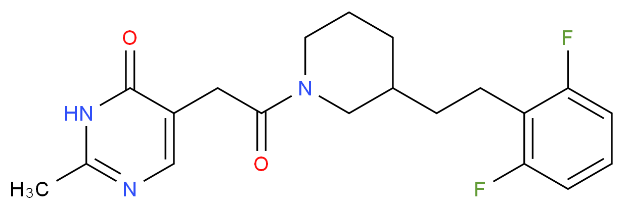 5-(2-{3-[2-(2,6-difluorophenyl)ethyl]-1-piperidinyl}-2-oxoethyl)-2-methyl-4(3H)-pyrimidinone_Molecular_structure_CAS_)
