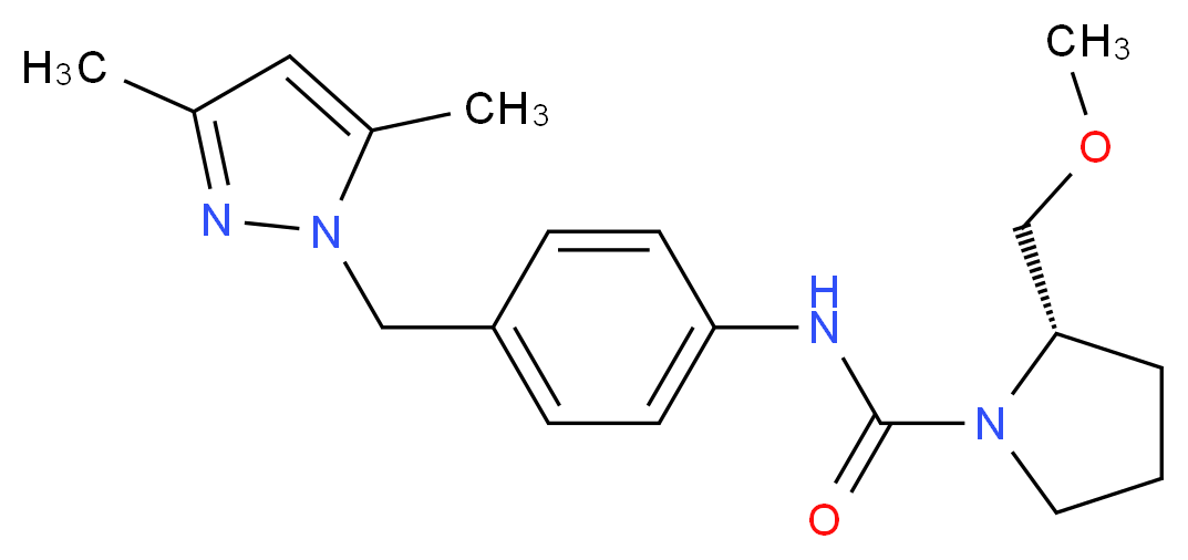 (2S)-N-{4-[(3,5-dimethyl-1H-pyrazol-1-yl)methyl]phenyl}-2-(methoxymethyl)pyrrolidine-1-carboxamide_Molecular_structure_CAS_)