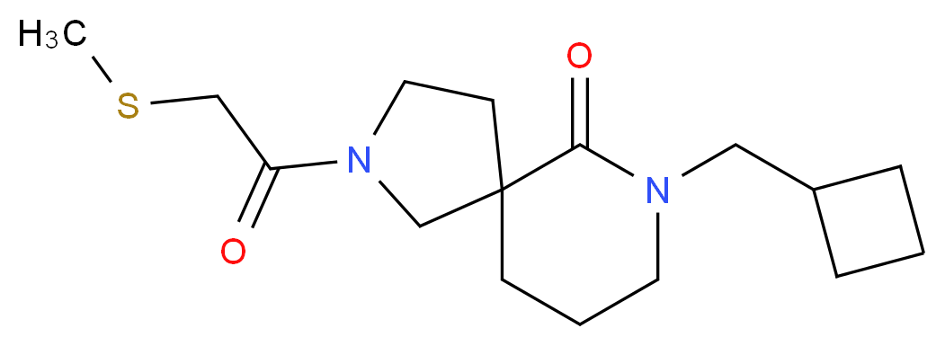 7-(cyclobutylmethyl)-2-[(methylthio)acetyl]-2,7-diazaspiro[4.5]decan-6-one_Molecular_structure_CAS_)
