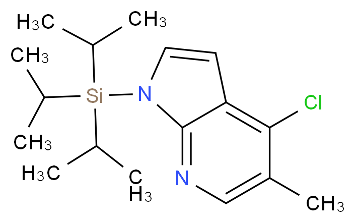 4-Chloro-5-methyl-1-(triisopropylsilyl)-1H-pyrrolo[2,3-b]pyridine_Molecular_structure_CAS_)