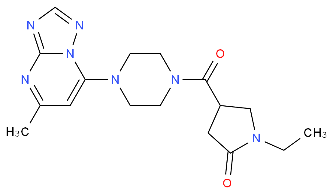 1-ethyl-4-{[4-(5-methyl[1,2,4]triazolo[1,5-a]pyrimidin-7-yl)-1-piperazinyl]carbonyl}-2-pyrrolidinone_Molecular_structure_CAS_)