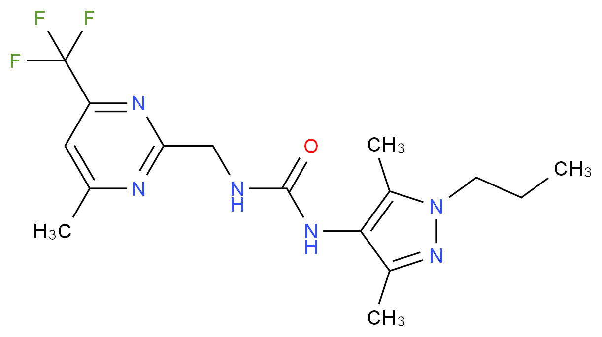 N-(3,5-dimethyl-1-propyl-1H-pyrazol-4-yl)-N'-{[4-methyl-6-(trifluoromethyl)pyrimidin-2-yl]methyl}urea_Molecular_structure_CAS_)