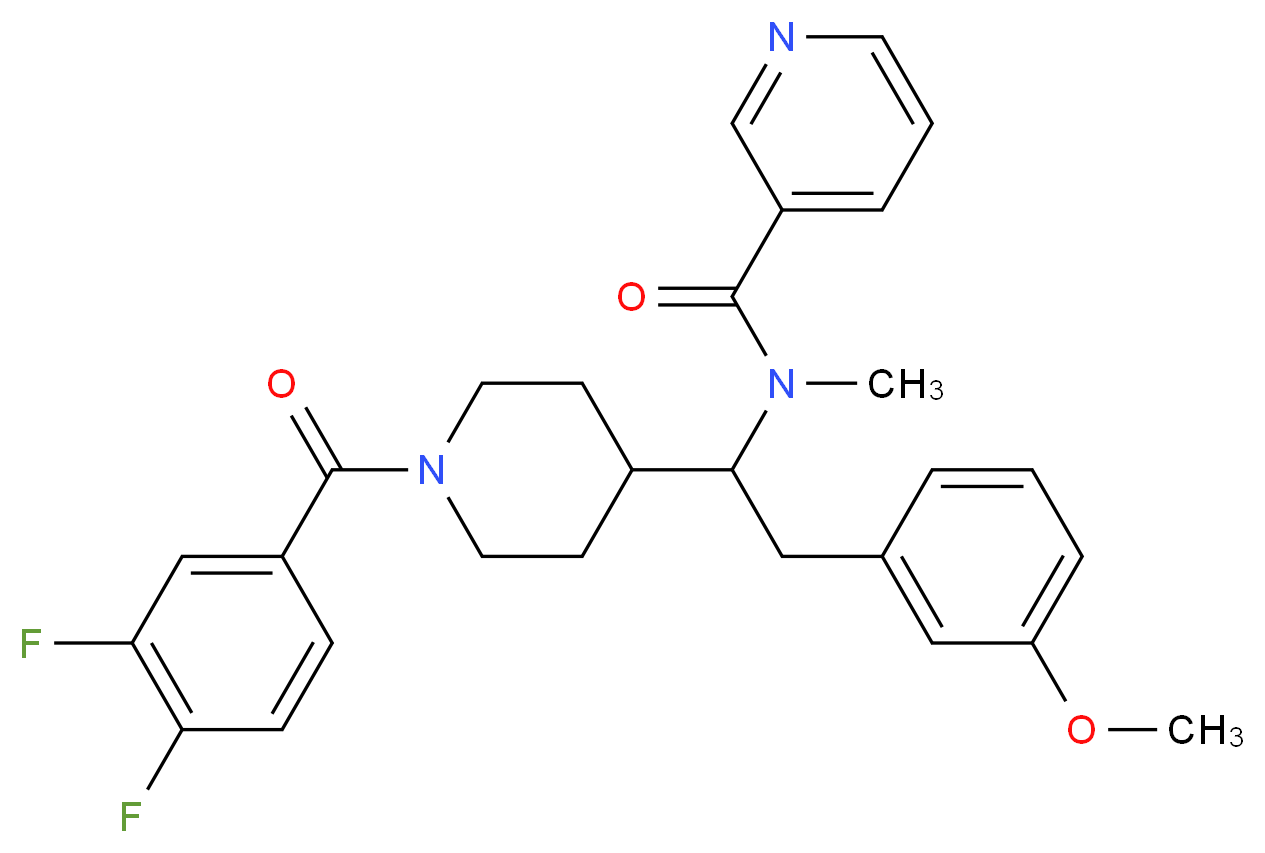 N-[1-[1-(3,4-difluorobenzoyl)-4-piperidinyl]-2-(3-methoxyphenyl)ethyl]-N-methylnicotinamide_Molecular_structure_CAS_)