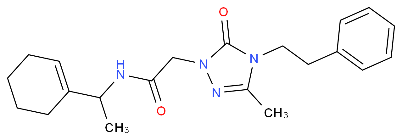 N-[1-(1-cyclohexen-1-yl)ethyl]-2-[3-methyl-5-oxo-4-(2-phenylethyl)-4,5-dihydro-1H-1,2,4-triazol-1-yl]acetamide_Molecular_structure_CAS_)