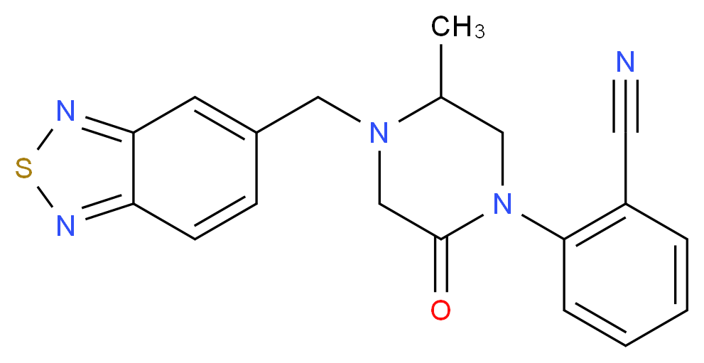 2-[4-(2,1,3-benzothiadiazol-5-ylmethyl)-5-methyl-2-oxo-1-piperazinyl]benzonitrile_Molecular_structure_CAS_)