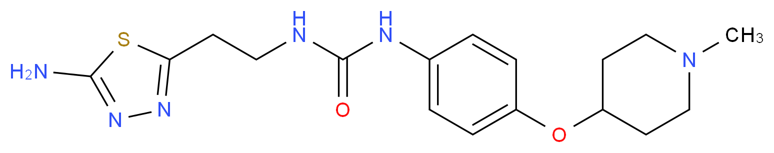 N-[2-(5-amino-1,3,4-thiadiazol-2-yl)ethyl]-N'-{4-[(1-methylpiperidin-4-yl)oxy]phenyl}urea_Molecular_structure_CAS_)