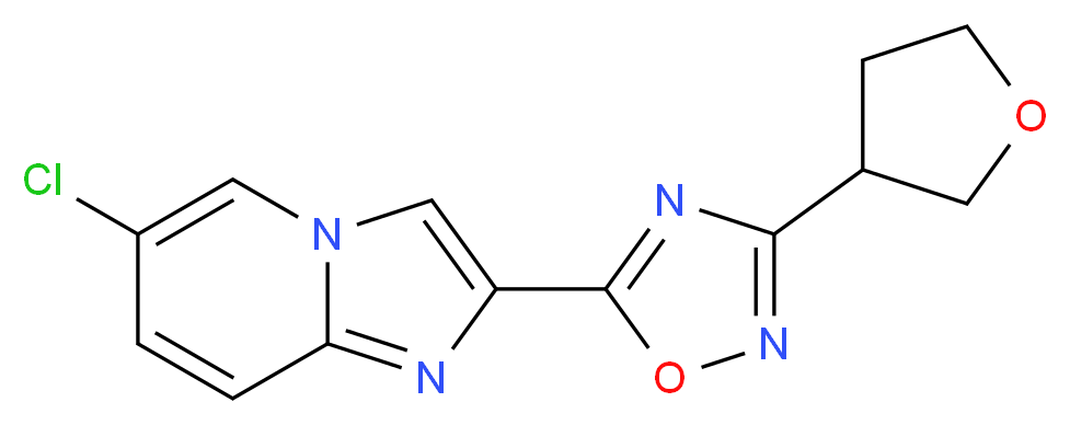 6-chloro-2-[3-(tetrahydrofuran-3-yl)-1,2,4-oxadiazol-5-yl]imidazo[1,2-a]pyridine_Molecular_structure_CAS_)