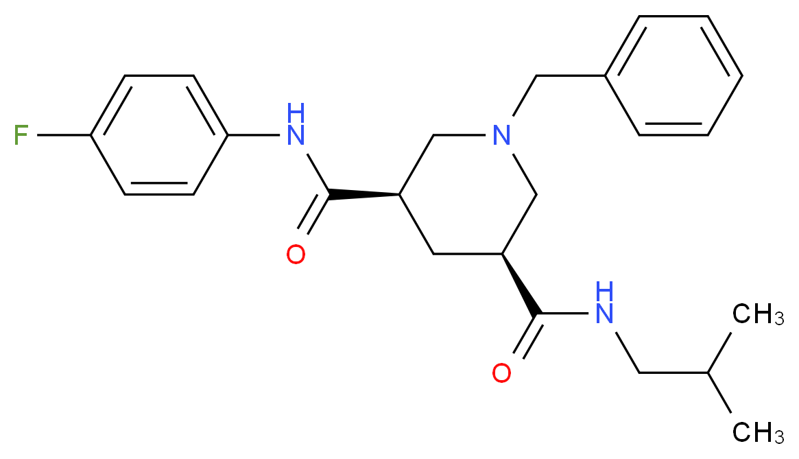 (3R,5S)-1-benzyl-N-(4-fluorophenyl)-N'-isobutyl-3,5-piperidinedicarboxamide_Molecular_structure_CAS_)