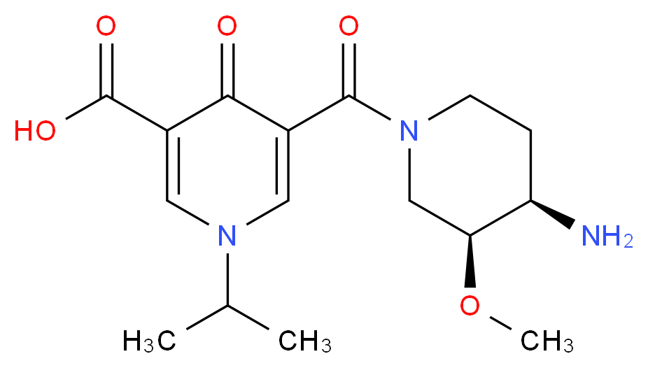 5-{[(3S*,4R*)-4-amino-3-methoxypiperidin-1-yl]carbonyl}-1-isopropyl-4-oxo-1,4-dihydropyridine-3-carboxylic acid_Molecular_structure_CAS_)