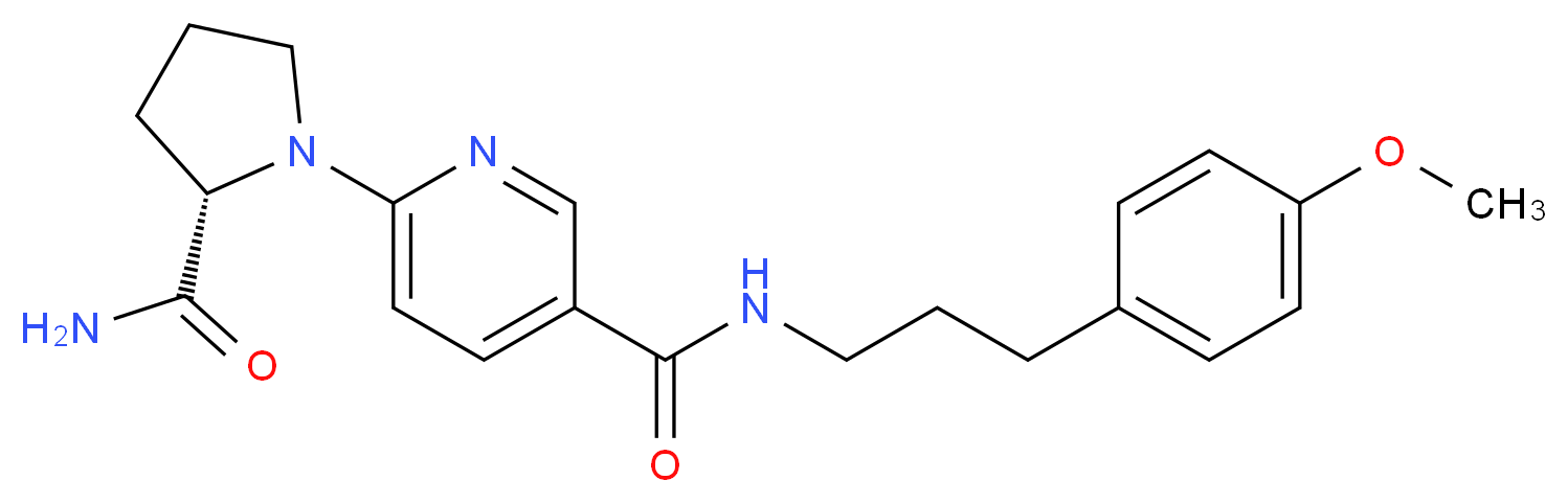 6-[(2S)-2-(aminocarbonyl)-1-pyrrolidinyl]-N-[3-(4-methoxyphenyl)propyl]nicotinamide_Molecular_structure_CAS_)